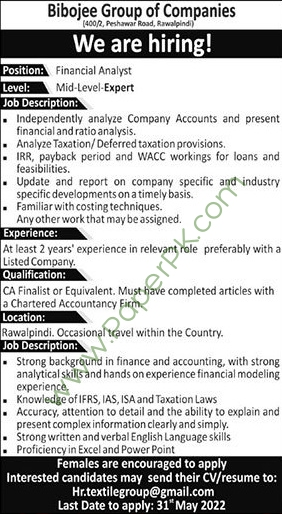 Job in Bibojee Group of Companies