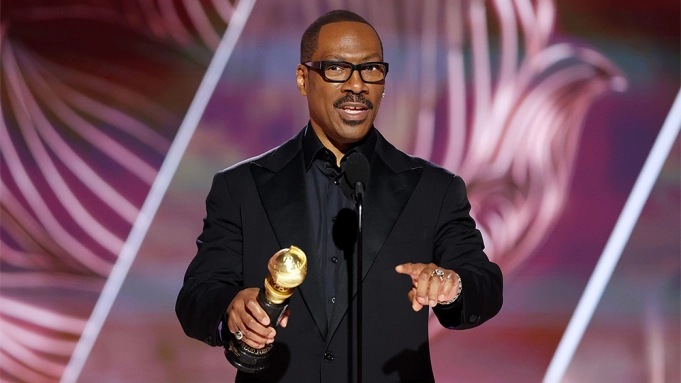 Eddie Murphy slaps the audience at the Golden Globes.